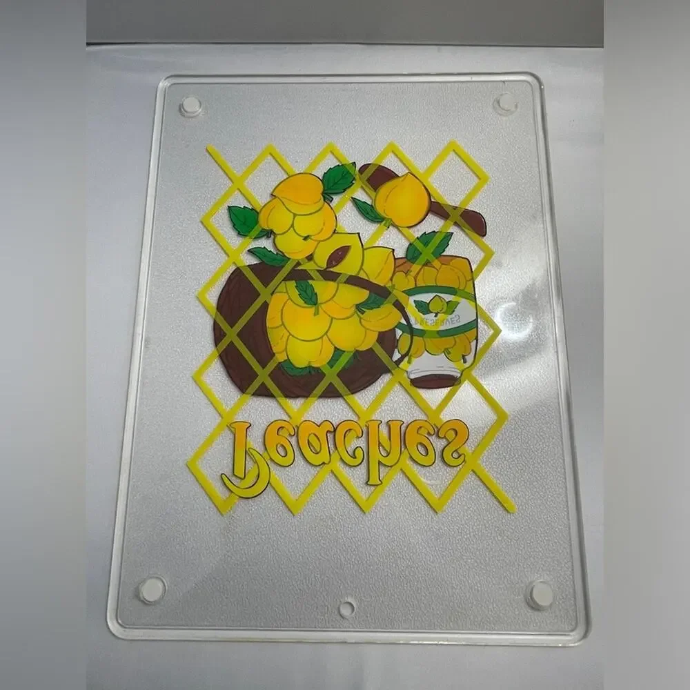 Retro Cutting‎ Board with Basket of Peaches & Preserves EUC